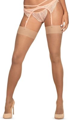 Панчохи тілесні з щільними гумками Obsessive S800 тілесні, L/XL