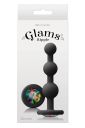 Анальна пробка з кристалом GLAMS RIPPLE RAINBOW Gem BLACK