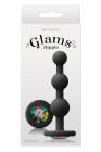 Анальна пробка з кристалом GLAMS RIPPLE RAINBOW Gem BLACK вид 2