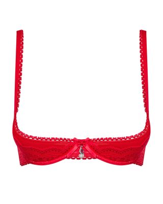 Бюстгальтер с открытыми чашечками Obsessive Lovica, красный, S/M