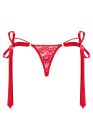 Стринги кружевные Obsessive Lovlea с атласными завязками, красный, L/XL вид 7