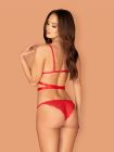 Комплект мереживний Obsessive Lovlea зі стрічками, червоний, L/XL вид 5