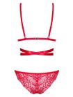 Комплект мереживний Obsessive Lovlea зі стрічками, червоний, L/XL вид 7
