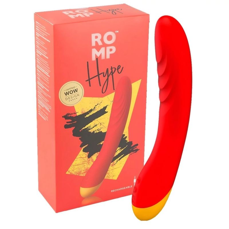 Классический вибратор с рельефом Romp Hype красный вид 2
