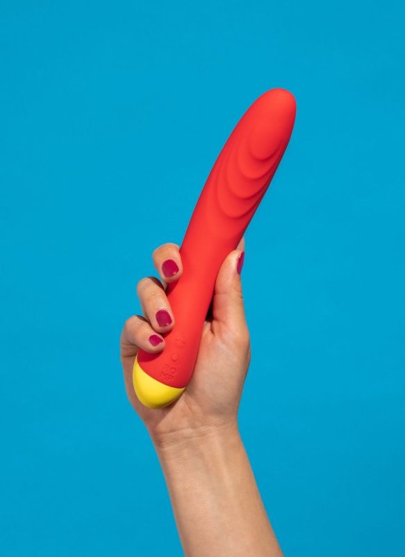 Класичний вібратор із рельєфом Romp Hype червоний вид 6