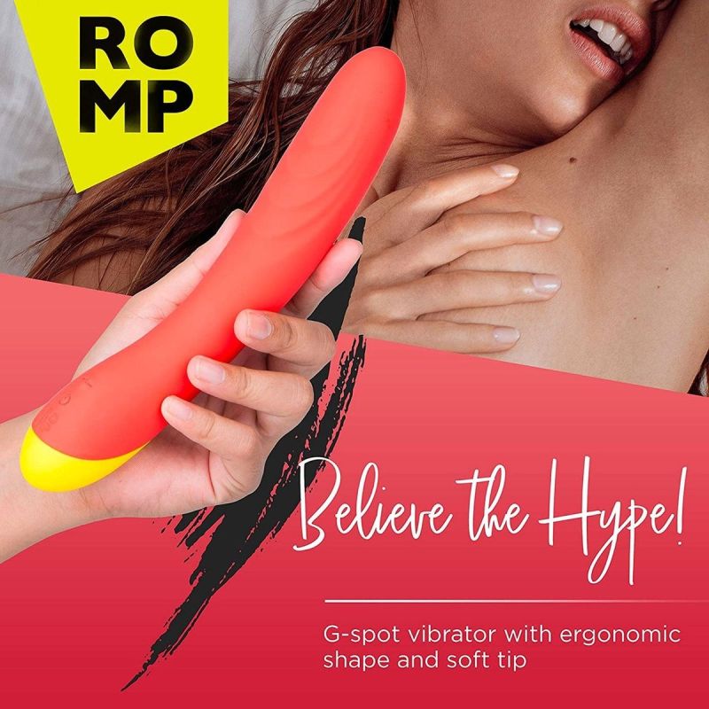Классический вибратор с рельефом Romp Hype красный вид 8