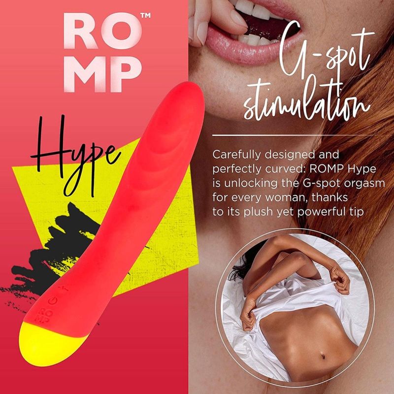 Классический вибратор с рельефом Romp Hype красный вид 9