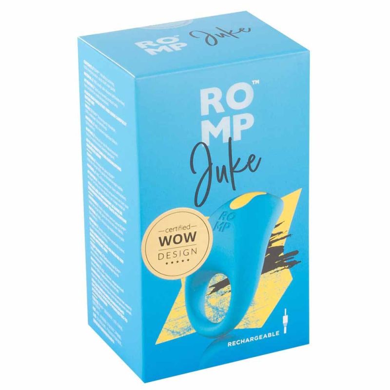 Перезаряжаемое вибрационное эрекционное кольцо Romp Juke синее вид 7