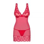 Боди Obsessive 853-CHE-3 chemise thong red S/M вид 5