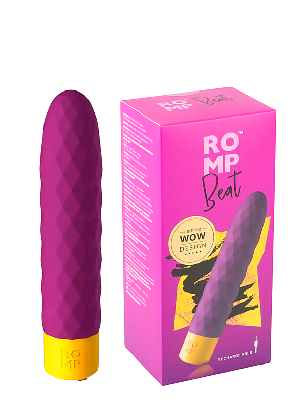 Класичний рельєфний вібратор Romp Beat фіолетовий вид 2