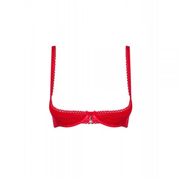 Бюстгальтер открытый Obsessive Lovica L/XL, красный вид 4