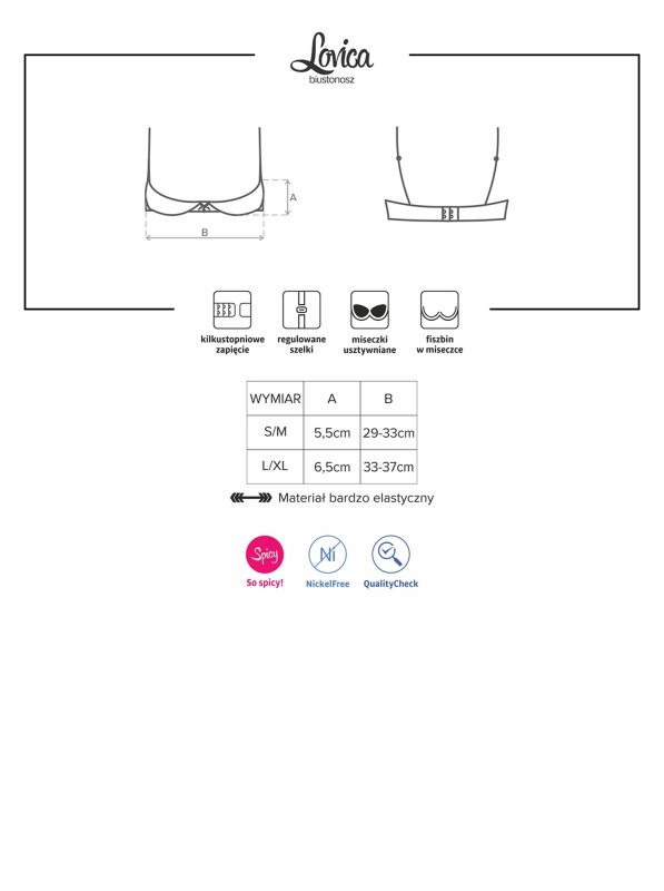 Бюстгальтер відкритий Obsessive Lovica L/XL, червоний вид 7