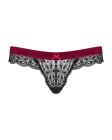 Стринги ажурные Obsessive Rossita, черный/бордовый, S/M вид 8