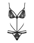 Боді мереживне зі стрепами Obsessive Wonderia чорний, S/M вид 4