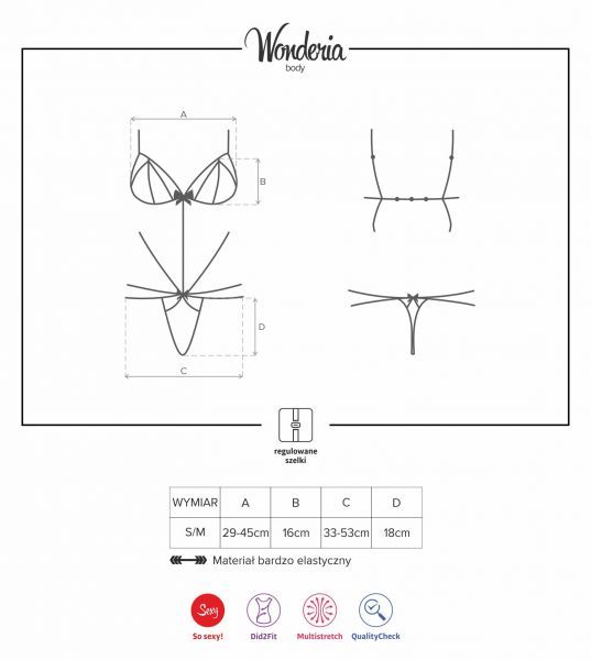 Боді мереживне зі стрепами Obsessive Wonderia чорний, S/M вид 6