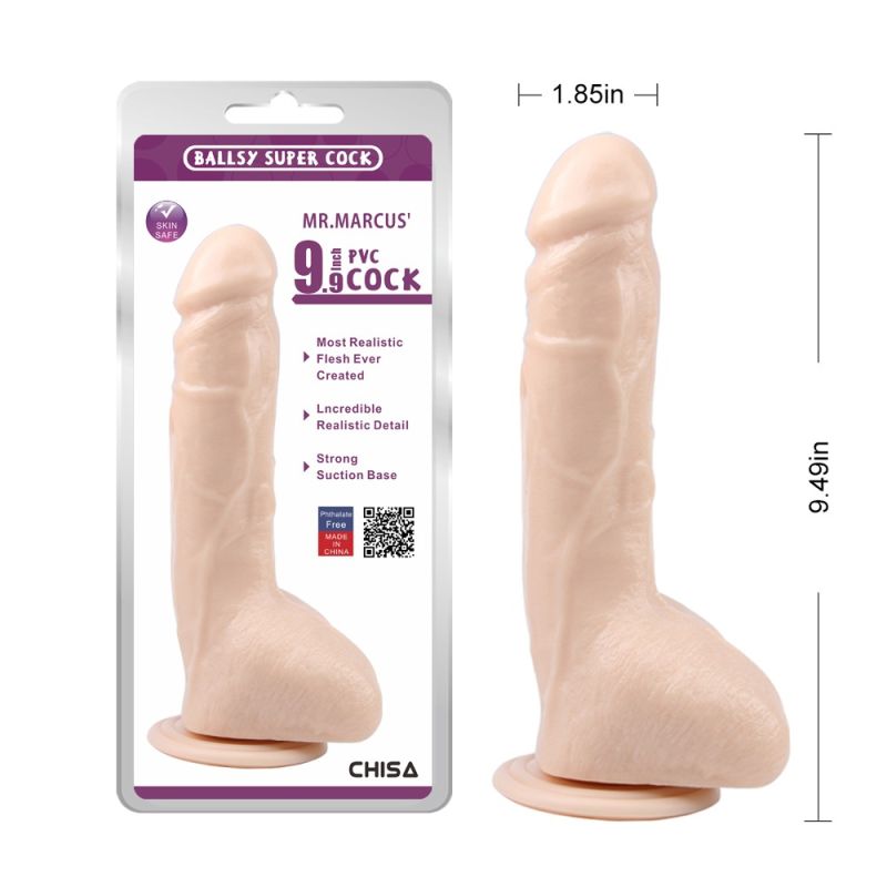 Фалоімітатор з мошонкою на присосці Chisa Ballsy Super Cock Marcus, тілесний вид 6