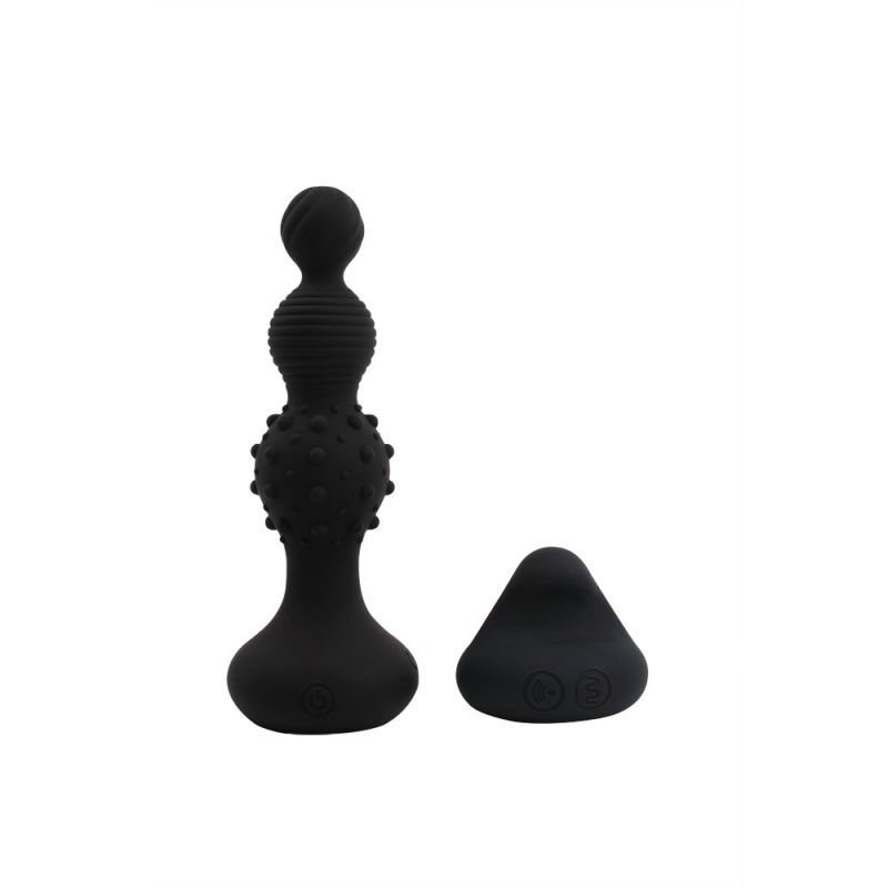 Анальная пробка с вибрацией в виде елочки Chisa Breakout Pro Rocked Hip с разным рельефом на ярусах вид 3