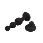 Анальна пробка з вібрацією у вигляді ялинки Chisa Breakout Pro Rocked Hip з різним рельєфом на ярусах, чорна вид 4