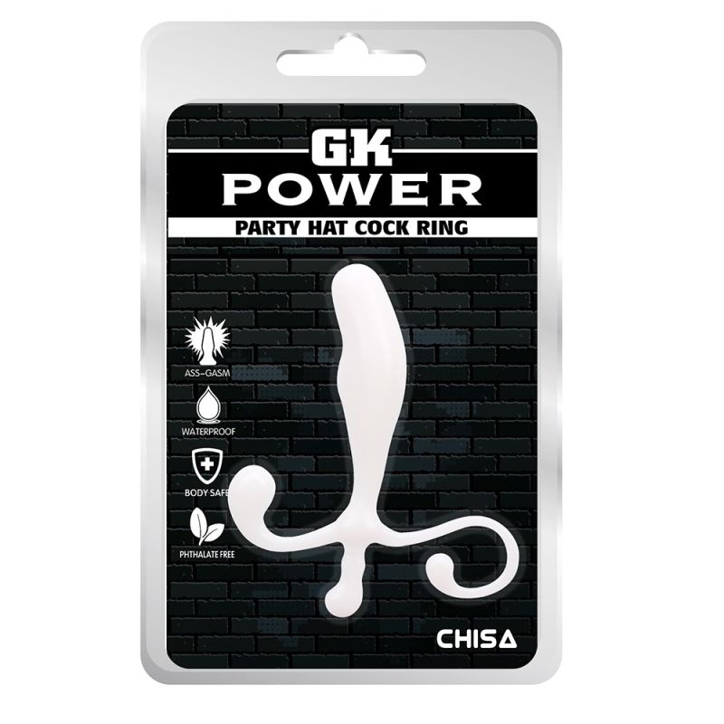 Стимулятор простаты Chisa GK Power Party с анатомическим рельефом, белый вид 7