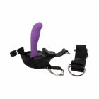 Страпон силіконовий Chisa R.G.B. Amor на трусиках зі штучної шкіри, фіолетовий вид 5