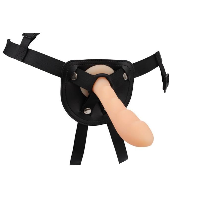 Страпон силиконовый Chisa R.G.B. Cavelier, на трусиках из искусственной кожи, бежевый вид 3