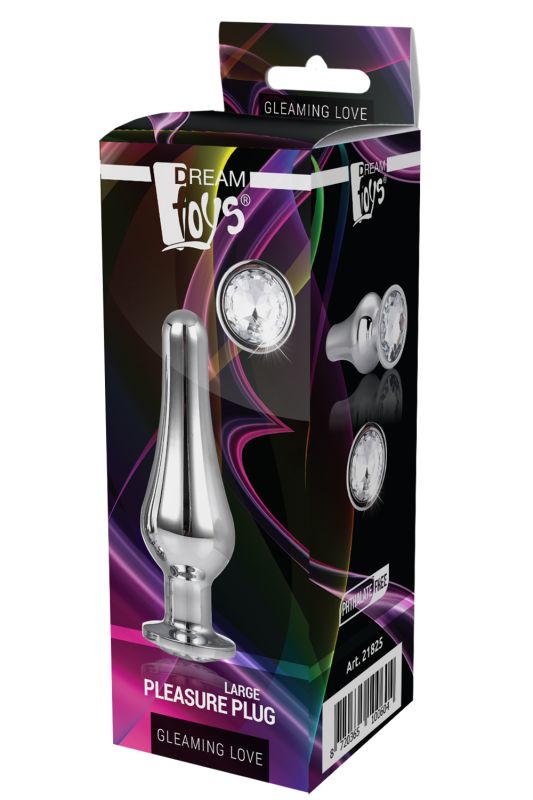 DT21825 анальна пробка конічної форми Dream Toys GLEAMING LOVE SILVER PLEASURE PLUG L вид 3