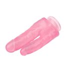 Фалоімітатор подвійний Chisa Hi-Rubber 7.9 на присосці, рожевий вид 5