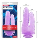 Фалоімітатор подвійний Chisa Hi-Rubberна присосці, фіолетовий вид 6