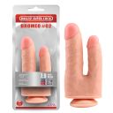 Фаллоимитатор двойной с мошонкой Chisa Ballsy Super Cock Bromeo # 02 на присоске, телесный