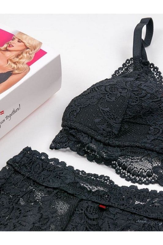 Комплект з поясом для панчіх Obsessive 810-SEG-1 3 pcs set black S/M вид 6