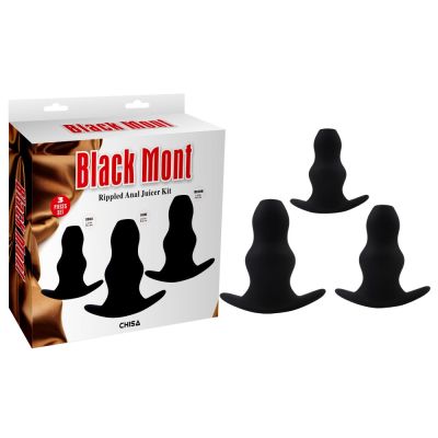 Набор анальных тоннелей Chisa Black Mont Rippled Anal Juicer Kit, черный