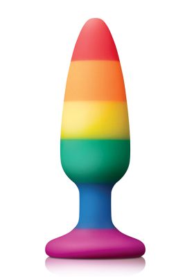 Радужная анальная пробка COLOURFUL LOVE RAINBOW ANAL PLUG MEDIUM