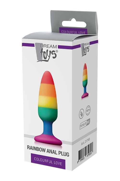 Райдужна анальна пробка COLOURFUL LOVE RAINBOW ANAL PLUG MEDIUM вид 3