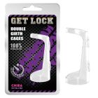 Ерекційне кільце Chisa Get Lock Double Girth Cages з двома кріпленнями, прозоре вид 2