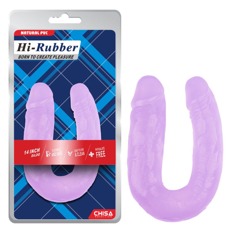 Фаллоимитатор двойной Chisa Hi-Rubber, фиолетовый вид 2