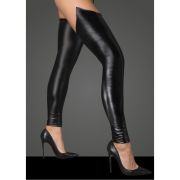 Чулки со вставкой из винила F196 Noir Handmade M