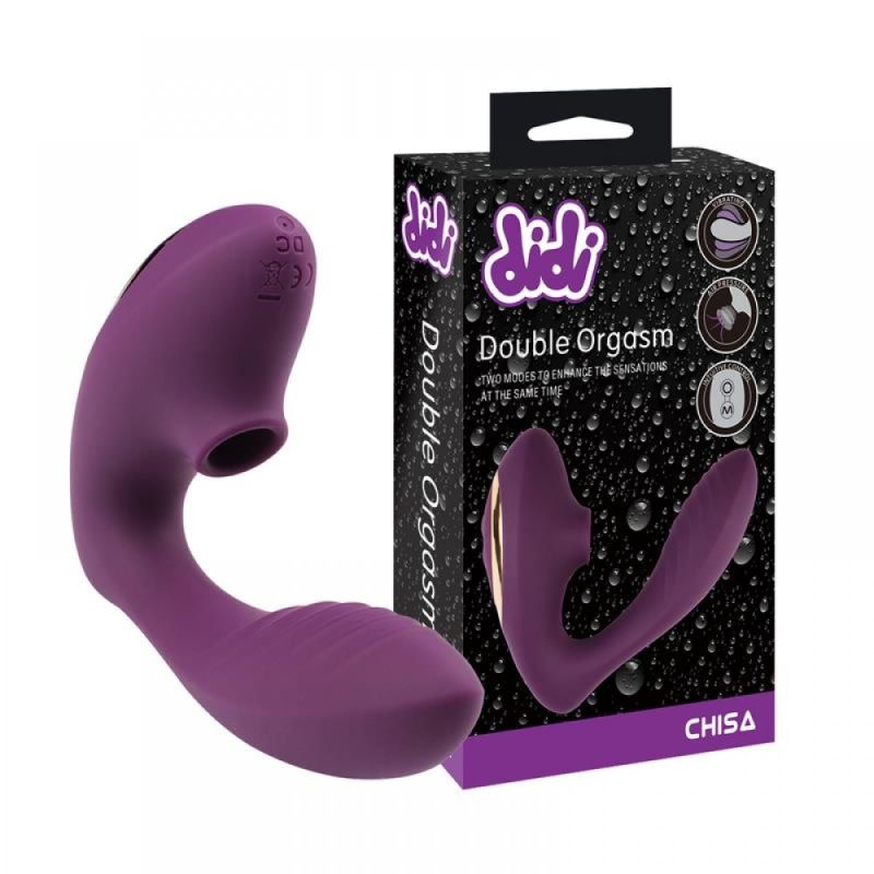 Вакуумний вібратор для пар Chisa Didi Double Orgasm, фіолетовий вид 2