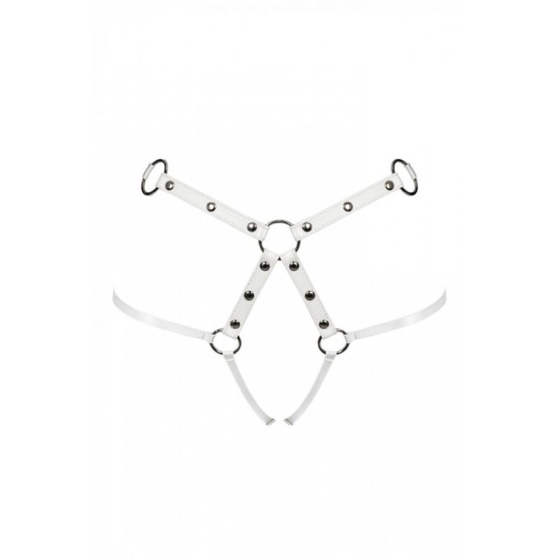 Трусики-пояс портупея Obsessive A758 S\M\L Білий вид 7