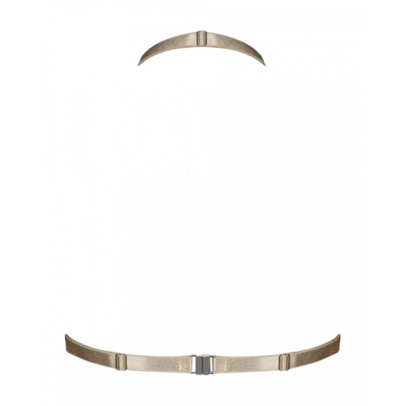 Бюстгальтер-портупея Obsessive A765 S/M/L Золотий вид 6