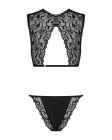 Комплект кружевного белья Obsessive Elisetta, черный, S/M вид 7