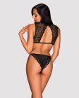 Комплект кружевного белья Obsessive Elisetta set Black L/XL вид 3