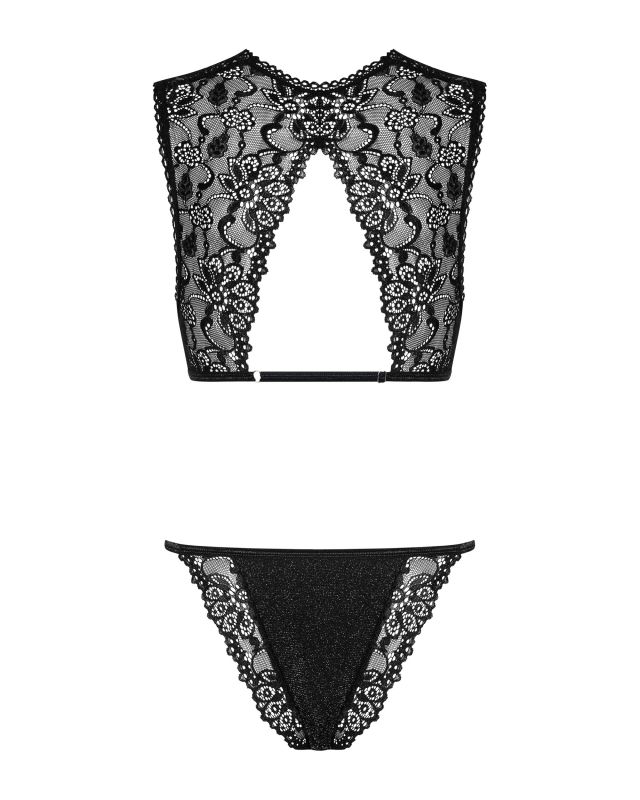 Комплект мереживної білизни Obsessive Elisetta set Black L / XL вид 7