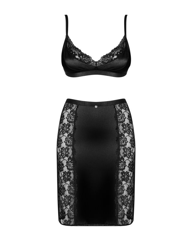 Комплект Obsessive Blanita (бюстгальтер та спідниця) Black L\LX вид 7