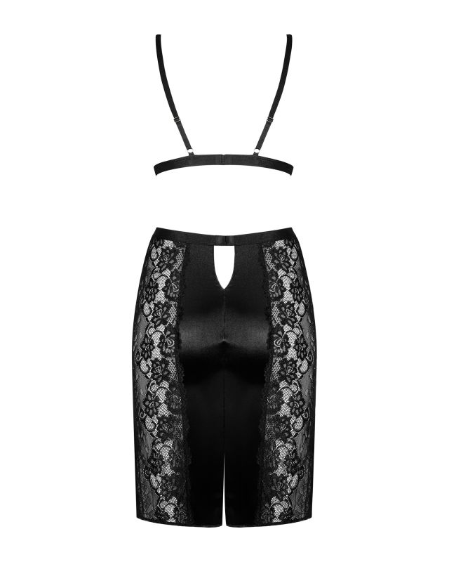 Комплект Obsessive Blanita (бюстгальтер та спідниця) Black L\LX вид 8