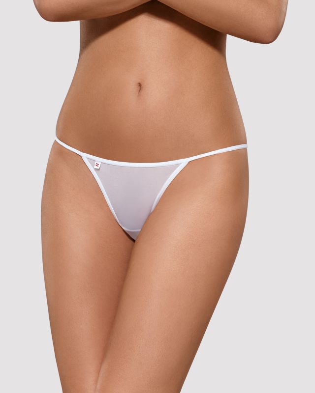 Трусики с гипюровой аппликацией Obsessive Luiza белые, L/XL вид 7