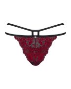 Трусики Obsessive Sugestina Bordeaux-Black S/M