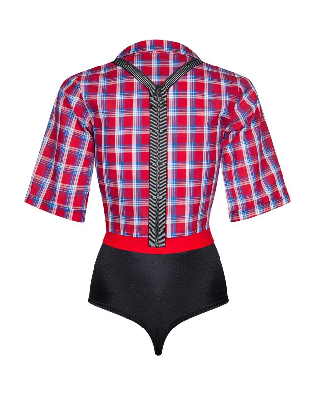 Костюм для рольових ігор Obsessive Worker Girl Чорно-червоний S\M вид 4