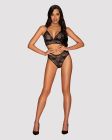 Комплект ажурный Obsessive Kokietta set Black S/M вид 4