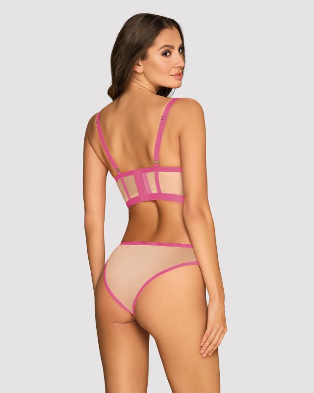 Комплект Obsessive топ и трусики, телесно-розовый, L/XL вид 3