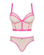 Комплект Obsessive топ и трусики, телесно-розовый, L/XL